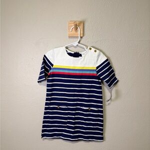 Carter's Navy Striped Tee with Rainbow Stripes